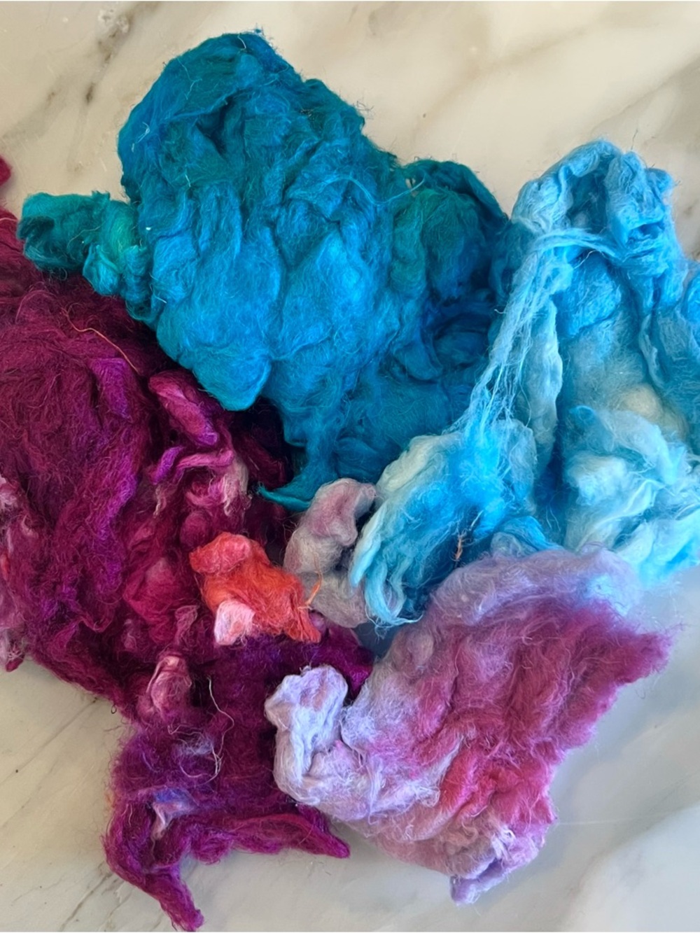 Hand Dyed Ginned Cotton in various colors